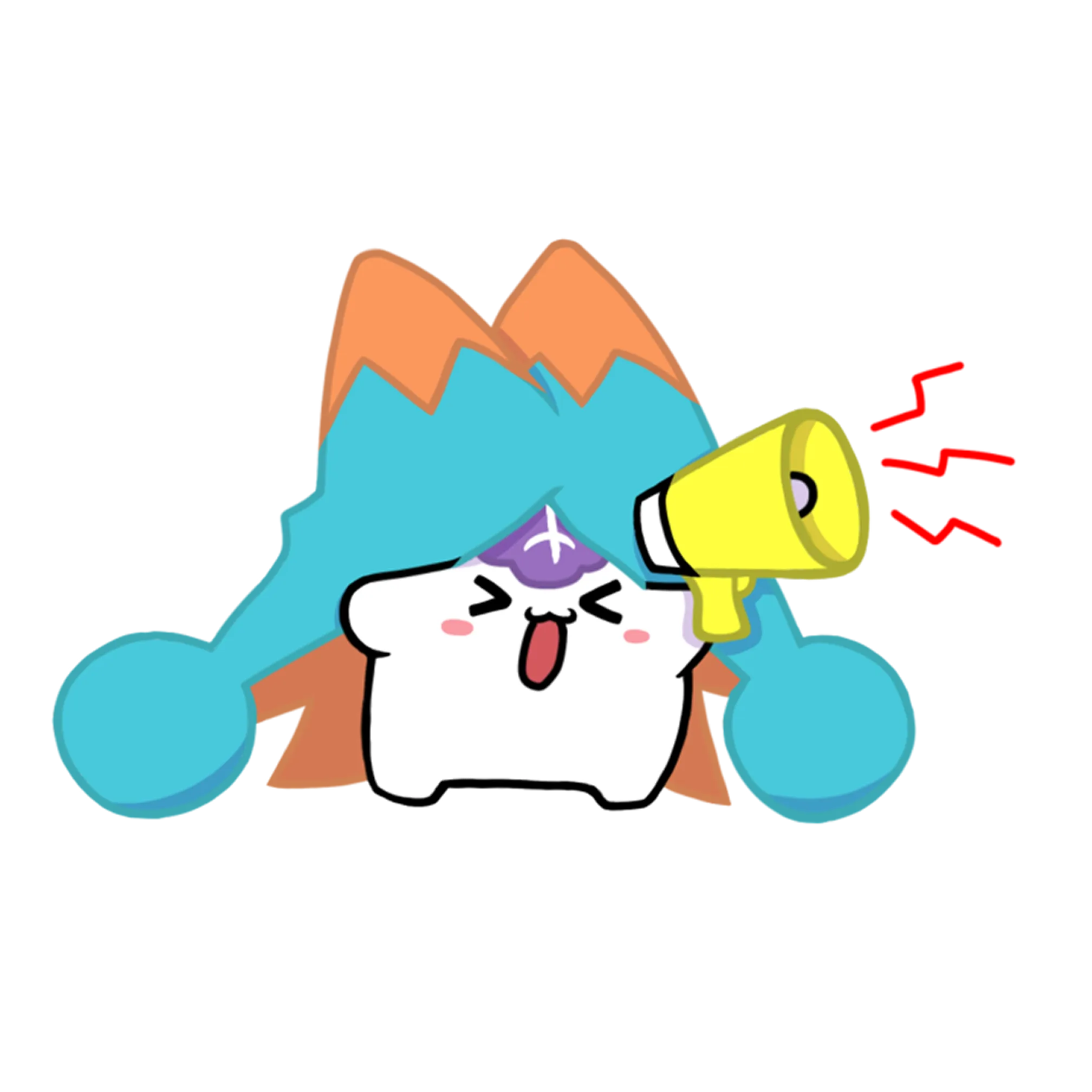 メガホンを持つそぽたん