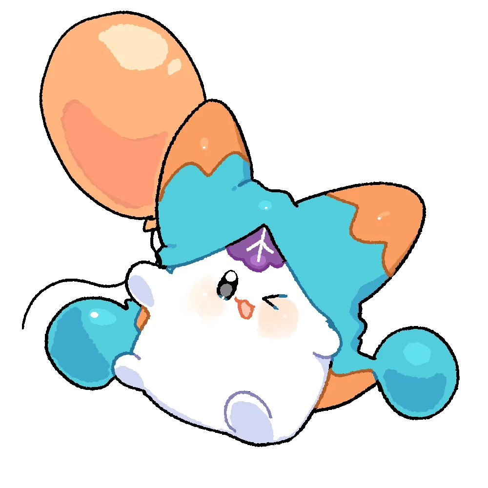 風船を持つそぽたん