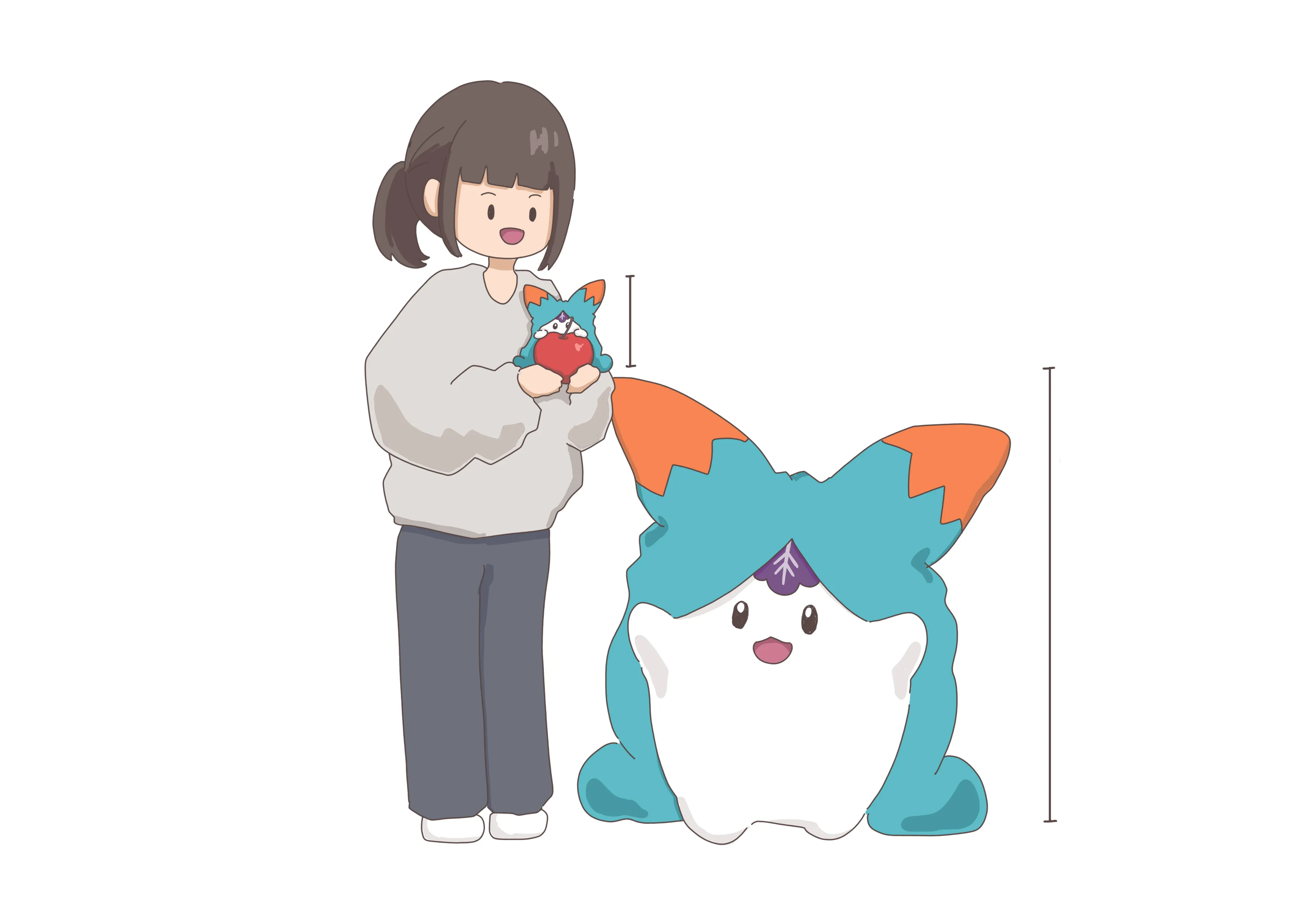 身長を比べるそぽたん